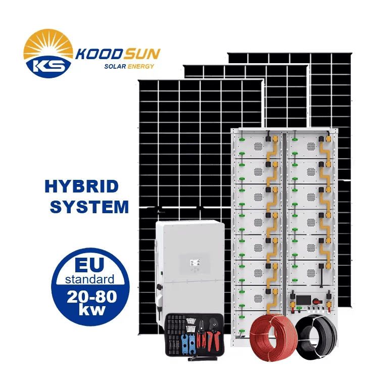 Solar 20kw 30kw 50kw 80kw Power System for Hotels & Resorts - Deye Hybrid Inverter | Silent Operation -Koodsun